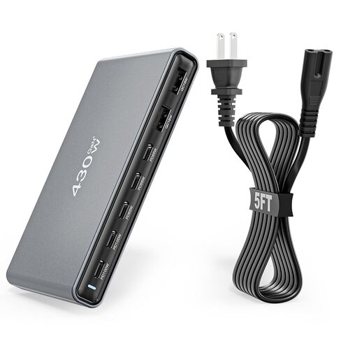 GaN5 430W USB C Charger Block Charging Station,Apple 7 Port Fast Charging Block with Dual 100W USBC Multiport Adapter TypeC & USBA Desktop Charger for iPhone17/16/15/14/13/Pro Max/MacBook Pro/Air/iPad in Kuwait
