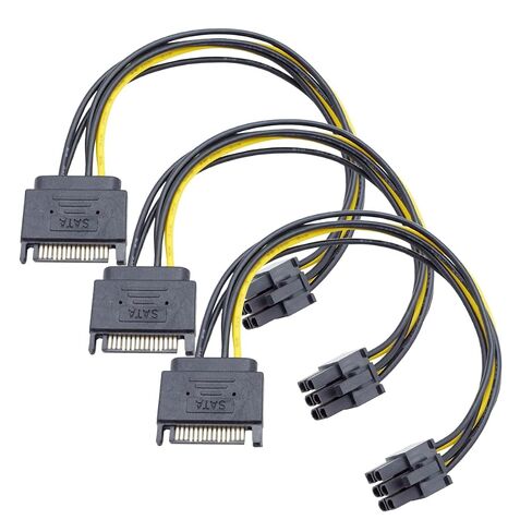 6-pin to SATA Power Cable (3-Pack) SATA 15-pin to 6-pin PCI Express (PCIe) Graphics Card Power Adapter (22 cm / 8.66 in) in Saudi Arabia