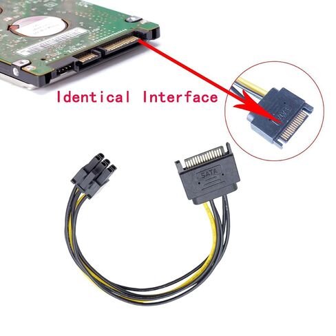 6-pin to SATA Power Cable (3-Pack) SATA 15-pin to 6-pin PCI Express (PCIe) Graphics Card Power Adapter (22 cm / 8.66 in) in Saudi Arabia