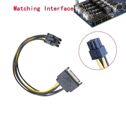 6-pin to SATA Power Cable (3-Pack) SATA 15-pin to 6-pin PCI Express (PCIe) Graphics Card Power Adapter (22 cm / 8.66 in) in Saudi Arabia
