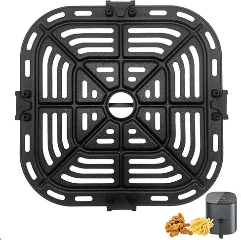 Air Fryer Grill Pan for COSORI Air Fryer TurboBlaze 6 QT, Non-Stick 8.9’’*8.9’’Square Air Fryer Rack Replacement Parts Accessories Grill Plate Crisper Plate Tray with Rubber Bumpers, Dishwasher Safe in Kuwait