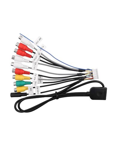 20Pin Android Car Stereo RCA Wiring Harness Adapter with 4G SIM Card Slot, Mic Jack, Audio Input/Output Cable, Compatible with Aftermarket Radio for External MIC, Micro SIM Card, Front Camera in Saudi Arabia