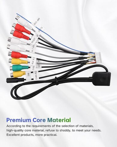 20Pin Android Car Stereo RCA Wiring Harness Adapter with 4G SIM Card Slot, Mic Jack, Audio Input/Output Cable, Compatible with Aftermarket Radio for External MIC, Micro SIM Card, Front Camera in Saudi Arabia