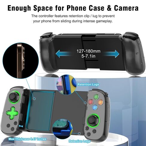 Joso Phone Controller for iPhone & Android, Wireless Mobile Game Controller with Hall Effect Joystick, Turbo | Compatible with iPhone 17-12, Galaxy S24-S21 Series for COD Mobile, Genshin Impact, Cloud Gaming in Saudi Arabia