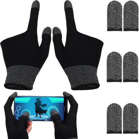 BESPORTBLE Gaming Finger Sleeves Touchscreen Game Gloves with Copper Fiber Conductive Tips Breathable Elastic Fit Sweat-Resistant Mobile Gaming Gloves for Smartphones and Tablets in Saudi Arabia