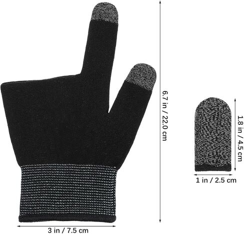 BESPORTBLE Gaming Finger Sleeves Touchscreen Game Gloves with Copper Fiber Conductive Tips Breathable Elastic Fit Sweat-Resistant Mobile Gaming Gloves for Smartphones and Tablets in Saudi Arabia