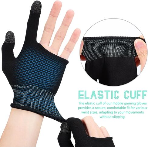 BESPORTBLE Gaming Finger Sleeves Touchscreen Game Gloves with Copper Fiber Conductive Tips Breathable Elastic Fit Sweat-Resistant Mobile Gaming Gloves for Smartphones and Tablets in Saudi Arabia
