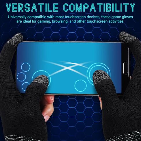 BESPORTBLE Gaming Finger Sleeves Touchscreen Game Gloves with Copper Fiber Conductive Tips Breathable Elastic Fit Sweat-Resistant Mobile Gaming Gloves for Smartphones and Tablets in Saudi Arabia