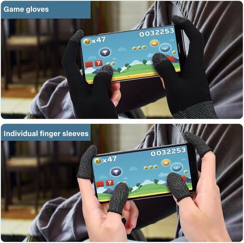 BESPORTBLE Gaming Finger Sleeves Touchscreen Game Gloves with Copper Fiber Conductive Tips Breathable Elastic Fit Sweat-Resistant Mobile Gaming Gloves for Smartphones and Tablets in Saudi Arabia
