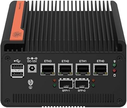 جهاز جدار الحماية 10 جيجابت كمبيوتر صغير مع SFP+، Intel Alder Lake N100 (4C/4T) 4xIntel I226-V 2.5 جيجابت 2 * Intel 82599ES 10 جيجابت جدار الحماية LTE راوتر يدعم AES-NI (N150، بدون ذاكرة وصول عشوائي بدون ذاكرة ROM) (N150، بدون ذاكرة وصول عشوائي بدون ROM) in Kuwait