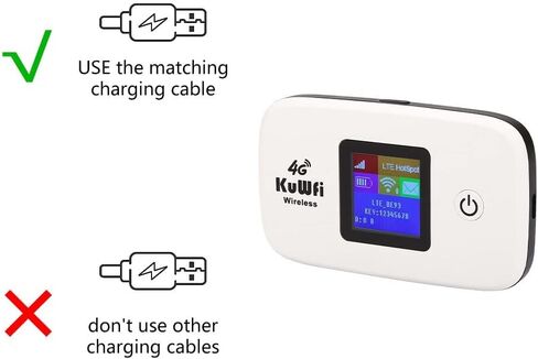 KuWFi 4G LTE Mobile WiFi Hotspot Unlocked Wireless Internet Router Devices with SIM Card Slot for Travel Support B1/B3/B5/B7/B8/B20 in Europe Caribbean Africa in Saudi Arabia