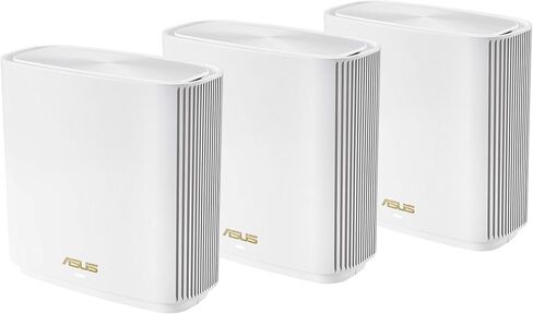 ASUS ZenWiFi Whole-Home Tri-band Mesh WiFi 6E System (ET9 3PK), Coverage up to 7,800 sq.ft, 7800Mbps, new 6GHz band, AiMesh, Lifetime Free Internet Security, Parental Control, EasySetup (Renewed) in Saudi Arabia