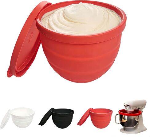 Silicone Liners for Kitchen 5 Qt Tilt-Head Mixer Bowls | Flexible Universal Grip Bowl Accessory for Secure Baking, Mixing & Cooking (Red) in Saudi Arabia