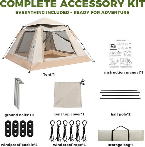 Oryxearth Pop Up Tent for Camping, Instant Setup Outdoor Shelter in Saudi Arabia