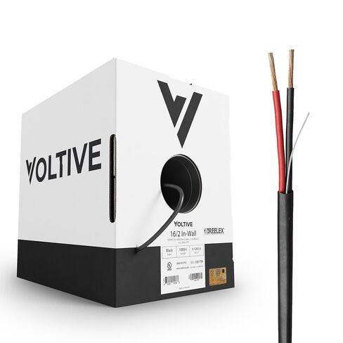 Voltive 22/2 Solid Alarm Wire, in-Wall CL3, White, 500ft - 22AWG, 2 Conductors, Solid Bare Copper, UL Listed - V-1221-1 in Kuwait