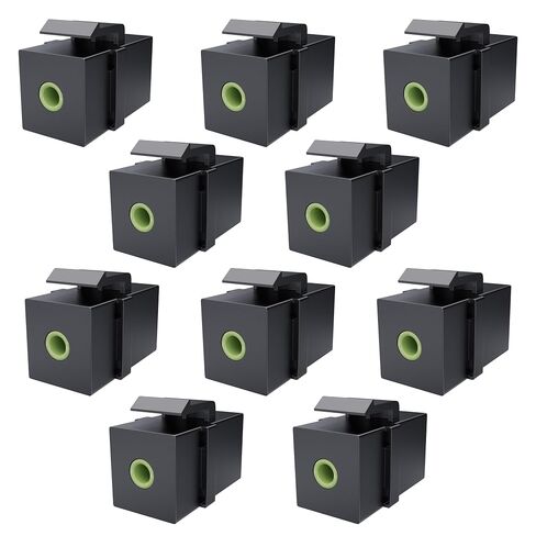 DIYTECH Premium 3.5mm Keystone Jack, Female to Female Headphone Speaker Jack Keystone, Stereo Wall Jacks in-line Modular, for Audio Jack Wall Plates, Aux Wall Plate (10 Pack Black) in Saudi Arabia