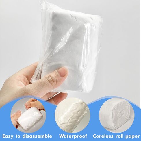 8 PCS Travel Size Toilet Paper Mini Toilet Paper Rolls Soft Compact Pack Portable Individual Tissue for Camping Hiking Outdoors (8) in Saudi Arabia