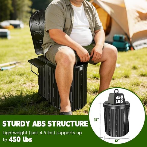 GGC Portable Toilet for Camping, 15" Tall Portable Potty for Adults in Kuwait
