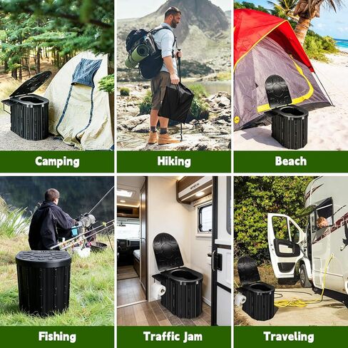 GGC Portable Toilet for Camping, 15" Tall Portable Potty for Adults in Kuwait