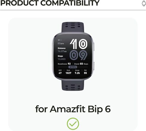 3 Pack Screen Protector Case for Amazfit Bip6 Full Cover with Built-in 9H Tempered Glass, Hard PC Shell- Black in Kuwait