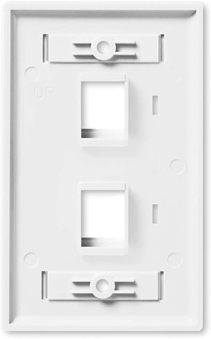 NavePoint Keystone Jack Wall Plate 2-Port, Low Profile, Single Gang, White, 10-Pack in Saudi Arabia