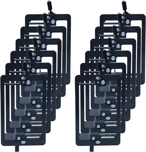 1 Gang Low Voltage Mounting Bracket for Passing Though Telephone Wires, Network Cables, HDMI, Coaxial, Speaker Cables, TVCable, Pack of 12, Black, 24 Screws and Cutting Template Included in Saudi Arabia