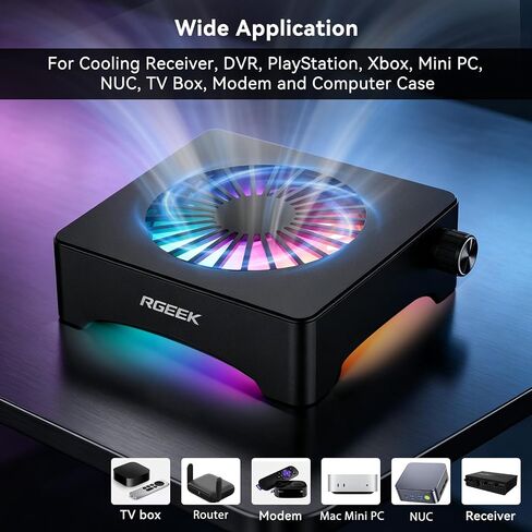 Quiet USB Computer Fan, RGB Mini PC Cooling Fan Base, with Speed Controller in Saudi Arabia