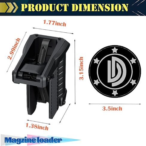 DD Magazine 9mm Speed Loader - Fast & Easy Reloading Simplifies Magazine Loading,Fits Glock 17,18,19,22,23,24,26,27,34,35,45 and 47 in Kuwait