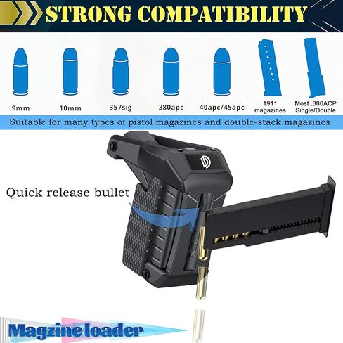 DD Magazine 9mm Speed Loader - Fast & Easy Reloading Simplifies Magazine Loading,Fits Glock 17,18,19,22,23,24,26,27,34,35,45 and 47 in Kuwait