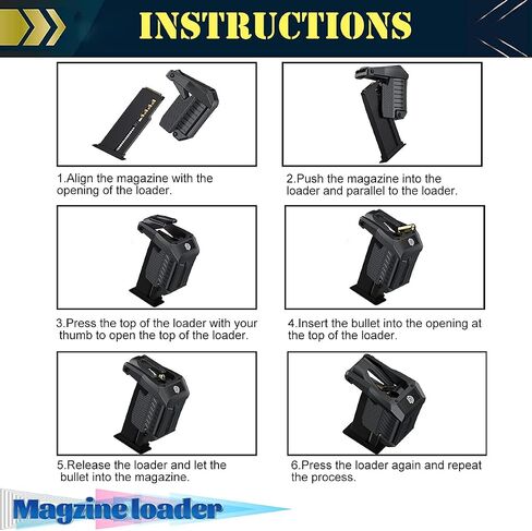 DD Magazine 9mm Speed Loader - Fast & Easy Reloading Simplifies Magazine Loading,Fits Glock 17,18,19,22,23,24,26,27,34,35,45 and 47 in Kuwait