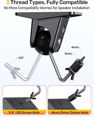 Surround Sound Satellite Speaker Ceiling Wall Mount, Swivel & Tilt, 2-Pack in Kuwait