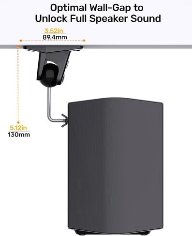 Surround Sound Satellite Speaker Ceiling Wall Mount, Swivel & Tilt, 2-Pack in Kuwait