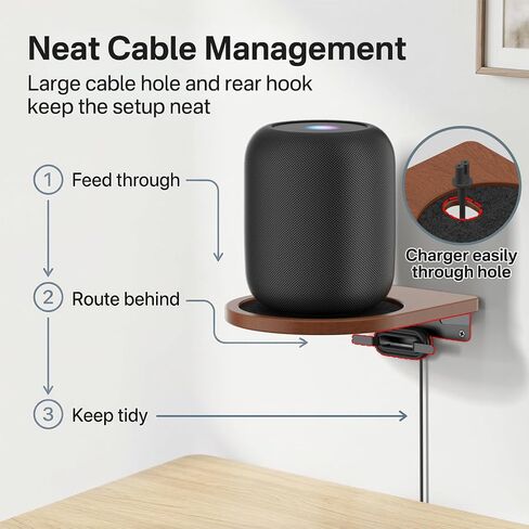 Wooden Wall Shlef for HomePod 1st/2nd Gen With Cable Management, 2 Pack in Saudi Arabia