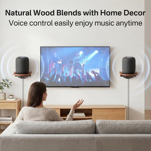 Wooden Wall Shlef for HomePod 1st/2nd Gen With Cable Management, 2 Pack in Saudi Arabia