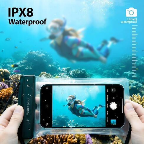 جراب هاتف مقاوم للماء IPX8، عبوتان لهاتف iPhone لنظام Android 7.2 بوصة in Kuwait