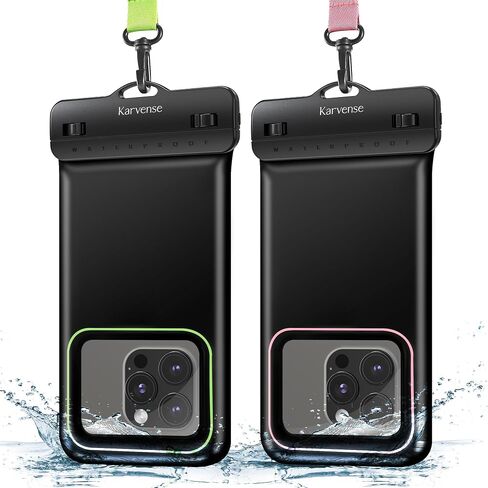 Waterproof Phone Pouch/Case Floating, Water Proof Phone Pouch for iPhone & Samsung Galaxy, IPX8 Phone Water Protector Pouch for Travel, Vacation, Beach, Pool, Cruise Essentials- 4 Pack in Kuwait