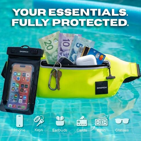 DRENCH Waterproof Waist Pack Bundle – Blue + Yellow, 2 Waterproof Fanny Packs + 2 Floating Phone Pouches, IPX8 Waterproof Dry Bags for Lake, Beach, Boating & Travel in Kuwait