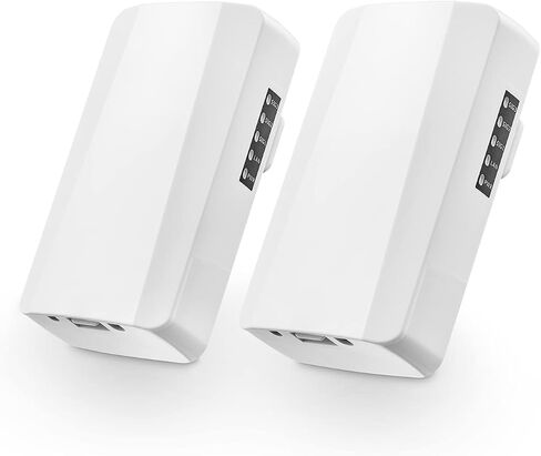 Outdoor Wireless Bridge, Point to Point WiFi Bridge, 2.4GHz 500M-1KM Distance, 2X 100Mbps Ethernet Port, 24V PoE Adapter, 2 Pack in Saudi Arabia