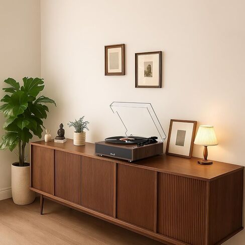 مشغل تسجيلات الفينيل Retrolife® الكل في واحد، قرص دوار عتيق، بني جوزي in Kuwait