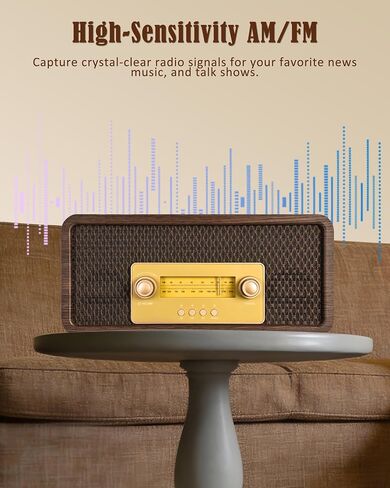 OTIC Vinyl Record Player with Built-in Speakers & Bluetooth, Retro Wood in Saudi Arabia