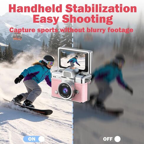 Mini Digital Camera with 32GB Card, 1080P HD Portable Keychain Camera, 20MP Selfie with Flash & 6 Filters, Tiny Pocket for Kids Teens Adults Pink in Saudi Arabia