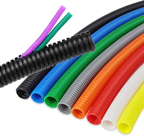 Split Wire Loom Tubing, Flexible Conduit Cable Protector for Automotive Wiring Home Theater Industrial Cable Management (Orange, 13mm(0.51in)-25ft) in Saudi Arabia