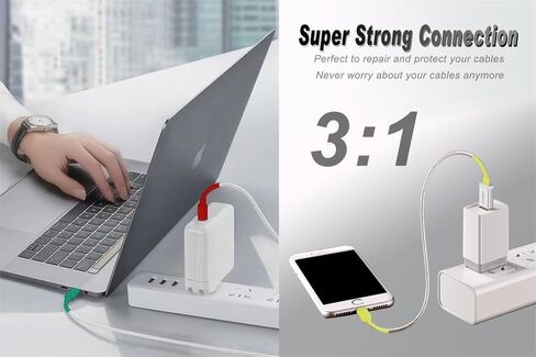 30PCS Charger Protector, Cable Protector, Spiral Charger Cord Protector, Flexible Cable Cord Saver, Tube Wrap Cable Wire Kit for DIY in Kuwait