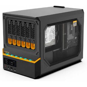 NIMO 6-Bay AI NAS Pro with Arc Pro B70 GPU, Intel Core Ultra 7 356H, 6×SATA + 4×NVMe, 10GbE + 2.5GbE, 1000W Platinum PSU Agentic AI Server for Local AI, Creators, Homelab, Rendering & Private Cloud in Saudi Arabia