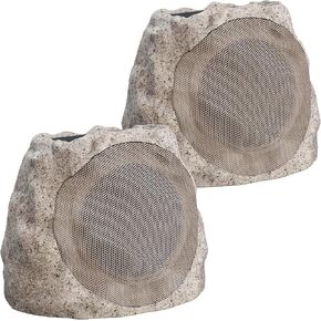 Outdoor Speakers With Lights Show Bluetooth Speakers Waterproof Patio TWS Connection Outdoor Bluetooth Speakers Wireless Solar Powered and Rechargeable Rock Speakers for Patio Pool 2Packs(Stone) in Saudi Arabia