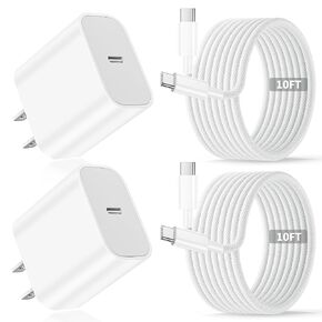 20W USB C Fast Charger for iPad A16 11th/10th Generation,iPad Pro 13/12.9/11 inch,iPad Air 13/11 M4/M3/M2,Air 5th/4th,Mini 6/7,10FT Long USB C Charger Fast Charging Cord Cable Braided in Saudi Arabia