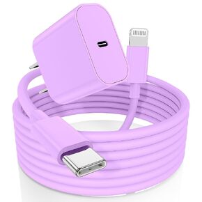 iPhone Fast Charger, USB C Wall Charger Block Plug and 10ft Type C to Lightning Charging Cable Cord Long,PD USBC Cube Brick Box Adapter for Apple iPhone 14 Pro Max/14 Plus/14/13/12 Mini/11/XS Max/XR/X in Kuwait