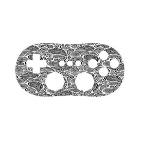 Black Paisley Pattern Swirls Vinyl Decal Sticker Skin by Debbie's Designs for Wii Classic Controller in Saudi Arabia