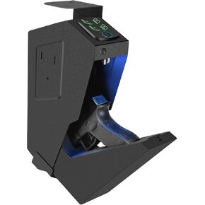 Biometric Handgun Gun Safe for Nightstand, Desk, Bed Side, Wall,Truck - Auto Open Fingerprint Hidden Safe for Pistols -with Fingerprint, Backlit Keypad, KEY Access in Kuwait