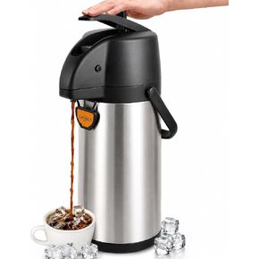 TOMAKEIT Airpot Coffee Dispenser Thermal with Pump,3L/102 Oz Insulated Stainless Steel Large Airpot Coffee Carafe Lever Action for Hot/Cold Water,Thermal Carafe for Hot Cocoa for Parties in Kuwait